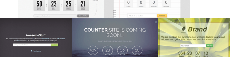 5 Clean and Free Coming Soon Page Templates with Email Subscription Form